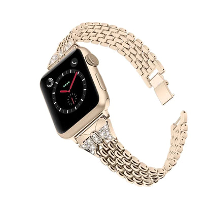 Stainless Steel Rhinestone Butterfly Watch Band for Apple Watch
