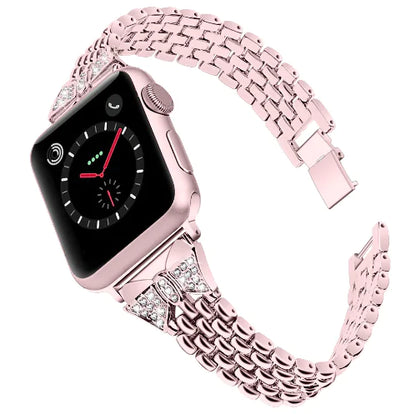 Stainless Steel Rhinestone Butterfly Watch Band for Apple Watch