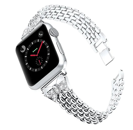 Stainless Steel Rhinestone Butterfly Watch Band for Apple Watch