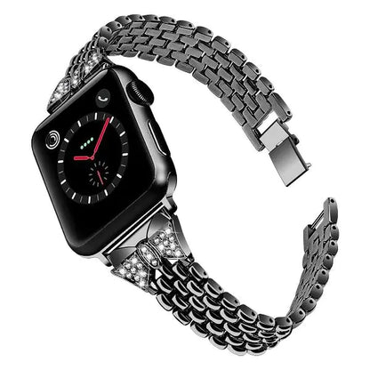 Stainless Steel Rhinestone Butterfly Watch Band for Apple Watch