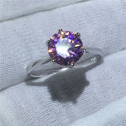 Pink Zircon Ring with Diamonds - Wedding Ring