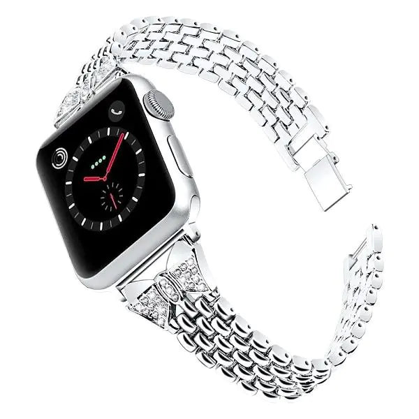 Stainless Steel Rhinestone Butterfly Watch Band for Apple Watch